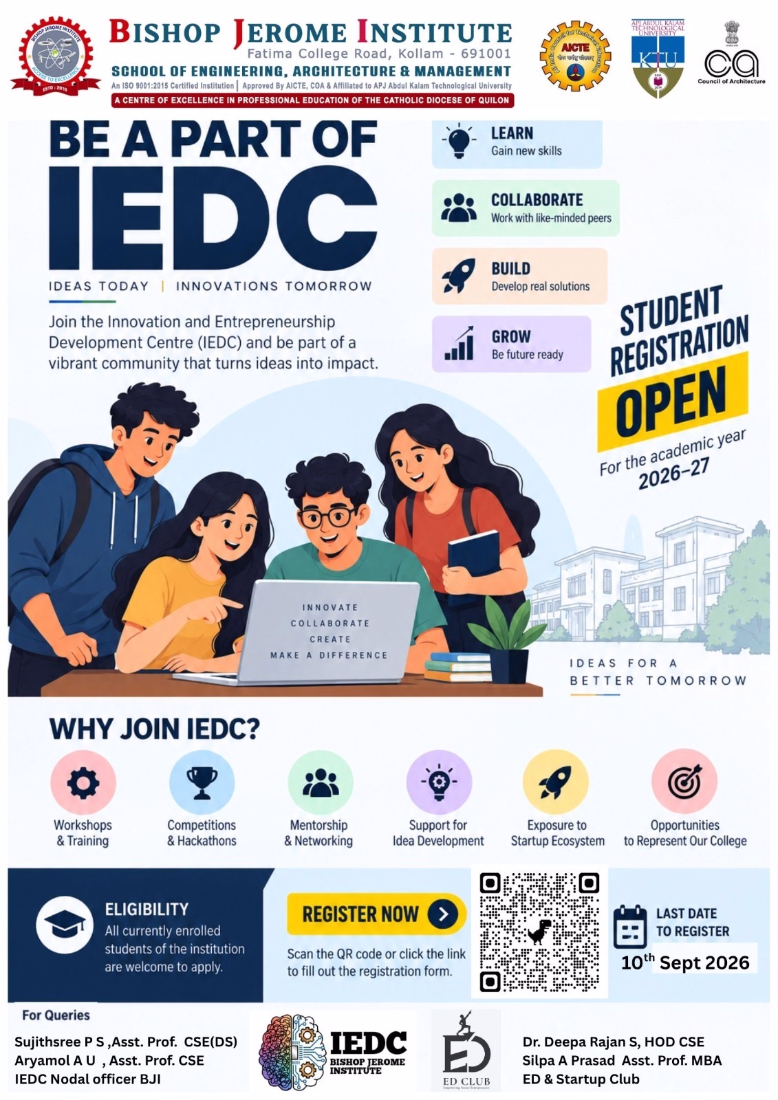 Be a Part of IEDC 2026–27: Turn Your Ideas into Impact at Bishop Jerome Institute!